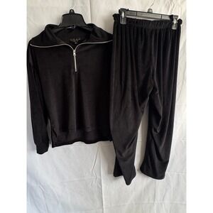 Women's Medium Sleep/Loungewear House Of Harlow 1960 Black Matching Set